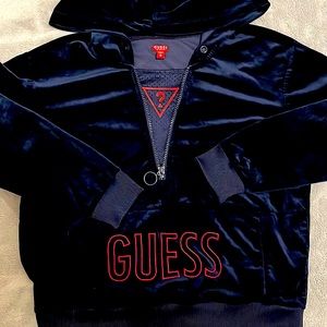 Half zip blue Guess hoodie (Medium)